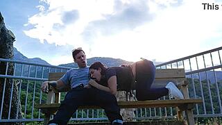 latina teen sucks stranger's cock on wild mountain hike