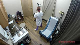 angel santanas spreads wide for her first intense gyno exam backstage