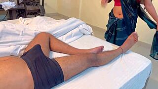 Hot Indian couple pounds tight vagina in hotel with thick dick