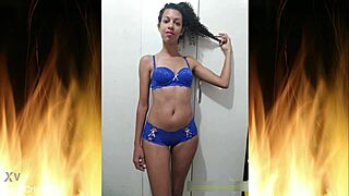 check out this cute brazilian housewife flashing her big ass in lingerie