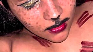 halloween party heat they sneak to room fuck her super tight pussy