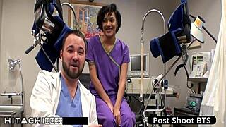 freshman jackie banes squirms as nurse forces hitachi vibrator orgasm in hospital