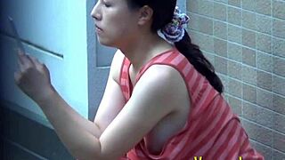 voyeur peeps asian babes outdoor side boob nipples