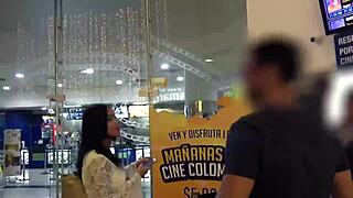 hot blonde model sneaks behind bar to deepthroat bartender's monster cock on her wild night out