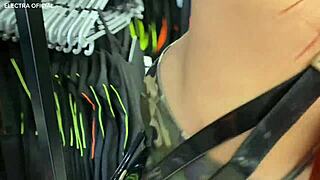 latina prostitute saleswoman sucks cock in fitting room