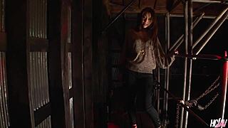 ayaka minamino's hairy beaver exposed as ripped pants reveal her taking cock