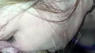 submissive ukrainian milf wife kneels deepthroats big cock after bath homemade cum