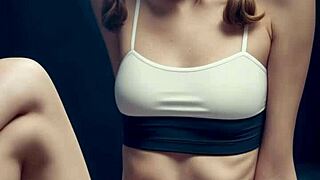 Sweet barefoot Romanian model teases panties in sexy lingerie underwear spread