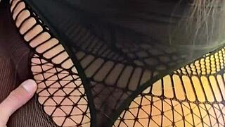 ebony bitch chokes on black cock deepthroat homemade style