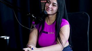 safada angel baronesa sucks cock deep while tits get sucked and plug slips into ass for piss show