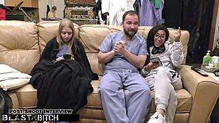 Jasmine's thighs shake as cum blasts her in nurse play