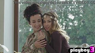 Sofi Ka and Gloria Sol's Small Tits Tease in Red Lingerie Outdoor Strip