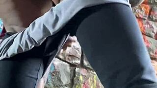 Sexy bbw remi creampied deep in public tunnel!