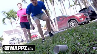 i got blackmailed by neighbors into rough outdoor gangbang humiliation on toilet... face full of cum!!