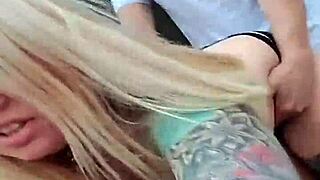 Strangers Bend Over for Public Doggystyle Fuck Ending in Facial Cumshot