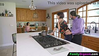 Old man barebacks daring stepdaughter while wife cooks spaghetti