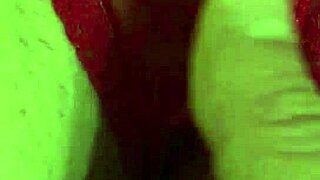 shaved hairless pussy fingered wet in tight red thong panties dripping