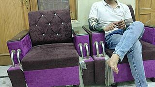 Real student tempts tuition teacher into bent over doggystyle creampie sex with dirty Hindi talk