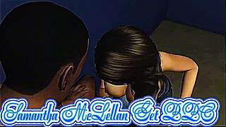 Samantha McLellan Fucks Big Black Cock on Sofa in Living Room and Bathroom