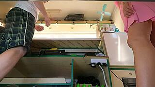 yo, check this hot bitch's perfect pussy peeking from under her sexy skirt