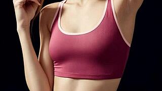 Sweet barefoot Romanian model teases panties in sexy lingerie underwear spread