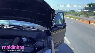 Lina Nakamura's big ass Latina pounded outdoors by John! 🔥🍑