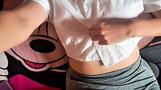 married neighbor begs me to film her stripping off clothes slowly!