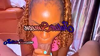 Homeboy Pounds JulietSimeon's Ebony Pussy Cowgirl with Creampie Finish