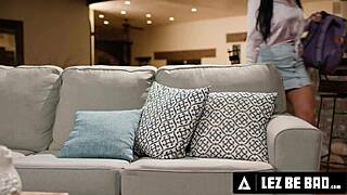 lez be bad... horny milf jennifer white drills stacked stepbae scarlett alexis with strapon dominance!