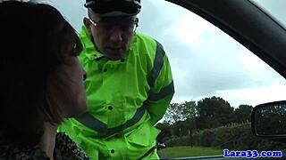 British milf in fishnets heels sucks balls rides cock hard