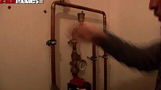 german granny shaves hairless pussy and saggy tits for plumber's doggystyle cowgirl ride and blowjob