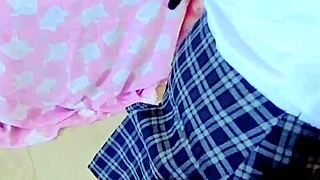 Masked intruder creampies squirting Mexican schoolgirl in her empty bedroom