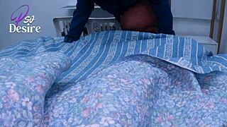 family taboo creampie in shaved latina milf pussy behind stepdad and girlfriend
