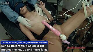 Orgasm Research Inc: Naomi Alice Blindfolded in Latex Gaping Pussy Vibes