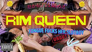 rim queen's tongue dives deep into slutboy's ass cfnm style
