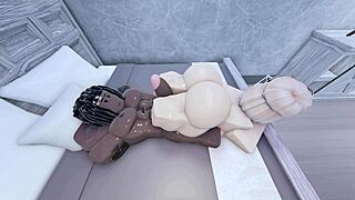i grab control of this roblox blonde's big tits while riding my bbc hard