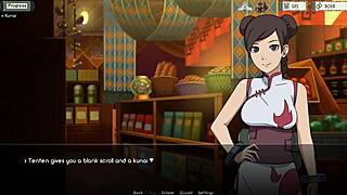 hentai kunoichi gets monster cock titty fucked outdoors in panties