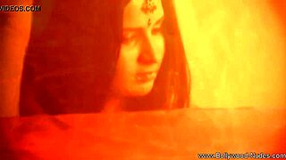 Romantic brunette indian girlfriend shares intimate solo moments at home