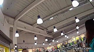 stunning czech brunette seduced in shop stripped and hardcore anal fucked pov