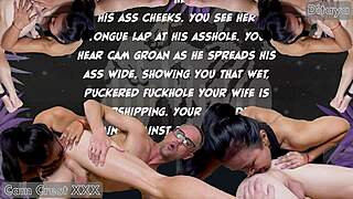 rim queen's tongue dives deep into slutboy's ass cfnm style