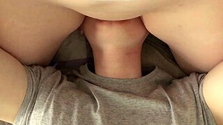 real homemade redhead teen facesits shaved pussy then squirts wildly