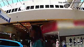 stunning czech brunette seduced in shop stripped and hardcore anal fucked pov