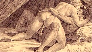 Vintage erotic illustrations capture antique retro cartoon passion in every detailed stroke.