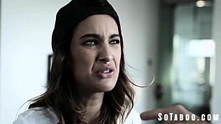 clueless dude pounds petite uma jade's tight pussy trying to turn her lesbian stepsis straight with monster cock