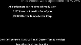 Nurse Stacy Shepard tests glove sizes on my cock during gyno exam POV