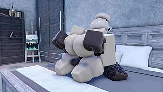 i grab control of this roblox blonde's big tits while riding my bbc hard