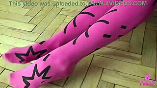 ponytail brunette cofi milan fingers her oiled shaved pussy gaping in college skirt outfit