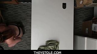 they stole it? now petite thief kat monroe swallows burglar's monster cock