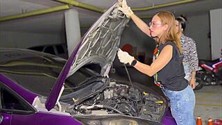 katty blake's big ass and pussy pay off her mechanic with wet lesbian licks