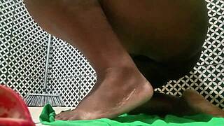 i rip open my thick ebony ass with giant cock outdoors double fun